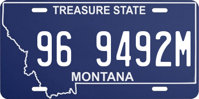 MT license plate 969492M