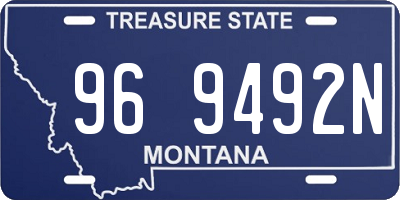 MT license plate 969492N