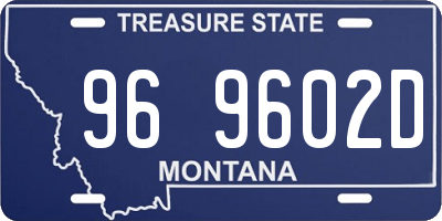 MT license plate 969602D