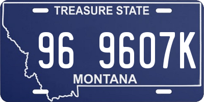 MT license plate 969607K