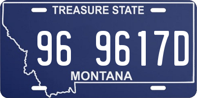 MT license plate 969617D