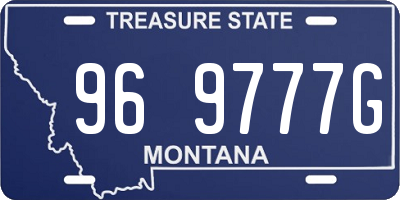 MT license plate 969777G