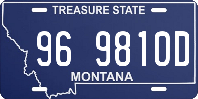 MT license plate 969810D