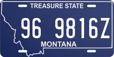 MT license plate 969816Z