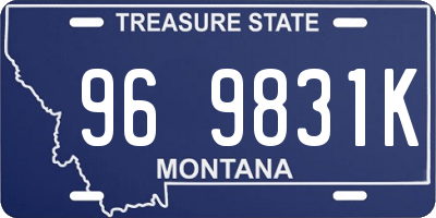 MT license plate 969831K