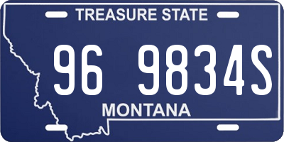 MT license plate 969834S