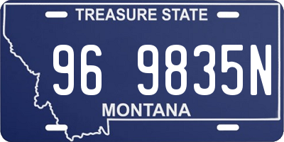 MT license plate 969835N