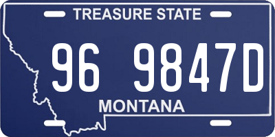 MT license plate 969847D