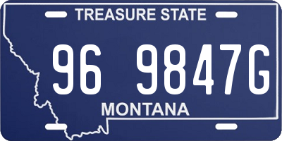 MT license plate 969847G