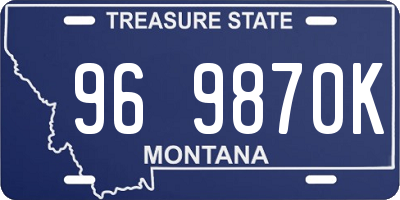MT license plate 969870K