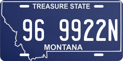 MT license plate 969922N