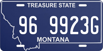 MT license plate 969923G