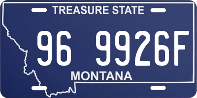 MT license plate 969926F
