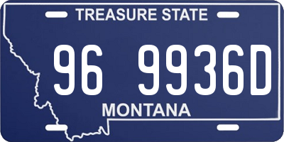 MT license plate 969936D
