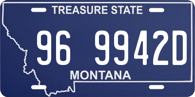 MT license plate 969942D
