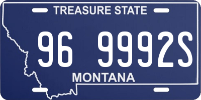 MT license plate 969992S