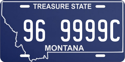 MT license plate 969999C