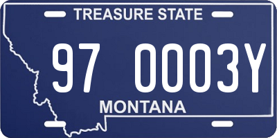 MT license plate 970003Y