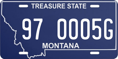 MT license plate 970005G