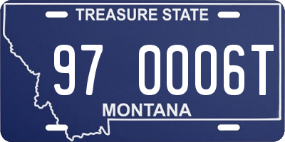 MT license plate 970006T