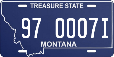 MT license plate 970007I