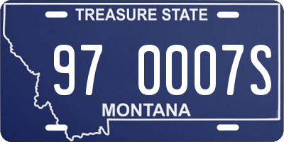 MT license plate 970007S