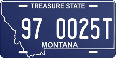 MT license plate 970025T