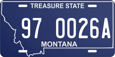 MT license plate 970026A