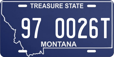 MT license plate 970026T