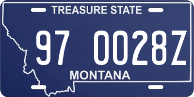 MT license plate 970028Z