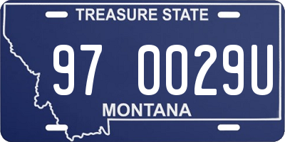 MT license plate 970029U