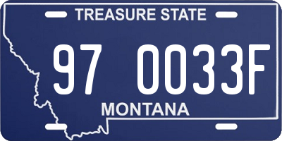 MT license plate 970033F