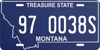 MT license plate 970038S