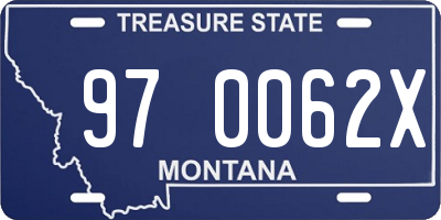 MT license plate 970062X