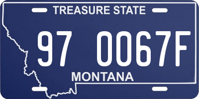 MT license plate 970067F