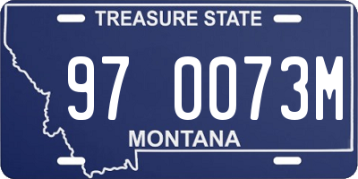 MT license plate 970073M