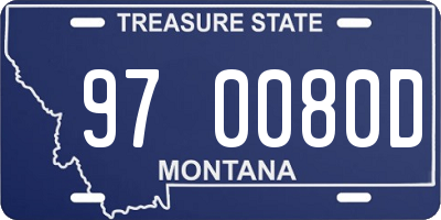 MT license plate 970080D
