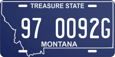 MT license plate 970092G