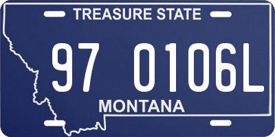 MT license plate 970106L