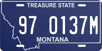 MT license plate 970137M