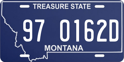 MT license plate 970162D