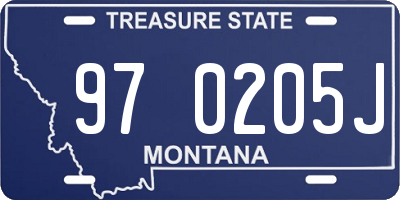 MT license plate 970205J