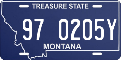 MT license plate 970205Y