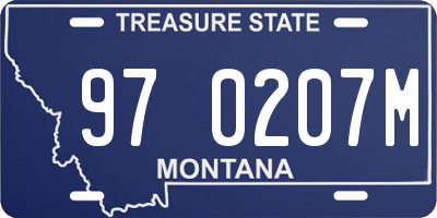 MT license plate 970207M