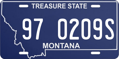 MT license plate 970209S