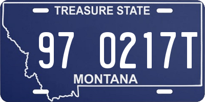 MT license plate 970217T