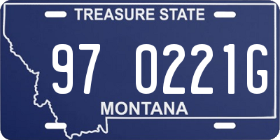 MT license plate 970221G