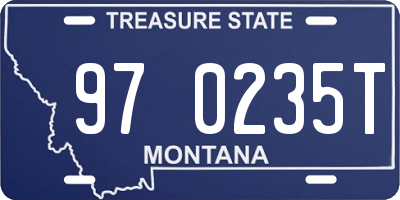 MT license plate 970235T