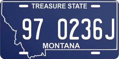 MT license plate 970236J