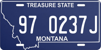 MT license plate 970237J